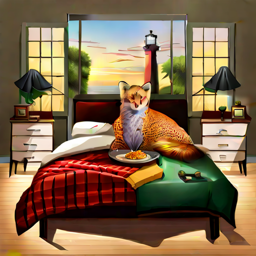 bed, pie, cheetah, parsley, violin, tape measure, fox, lighthouse, ring, desk